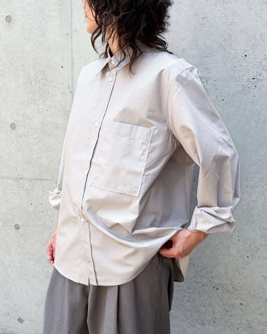 SOFIE D'HOORE / SHORT BUTTON DOWN SHIRT WITH BREAST POCKET / POWDER / BELONE-CTOP