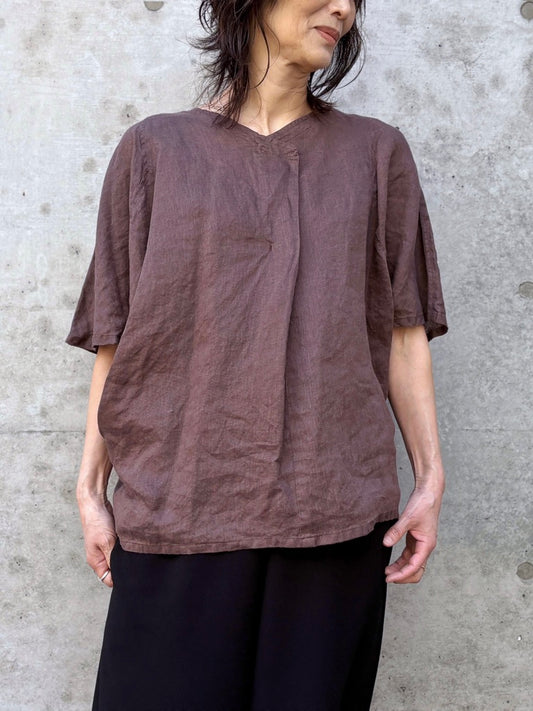 DU TANGO / リネンスモッグシャツ / BROWN / DS-0261