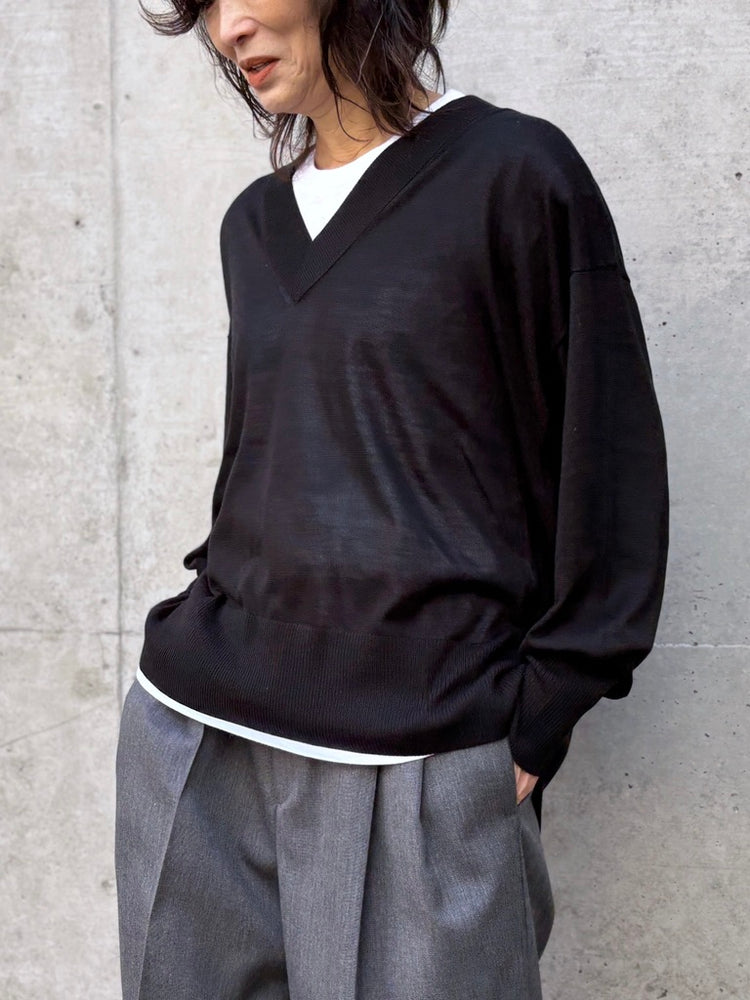 CINOH / SILK KNIT V/N PO / BLACK / E-50-048