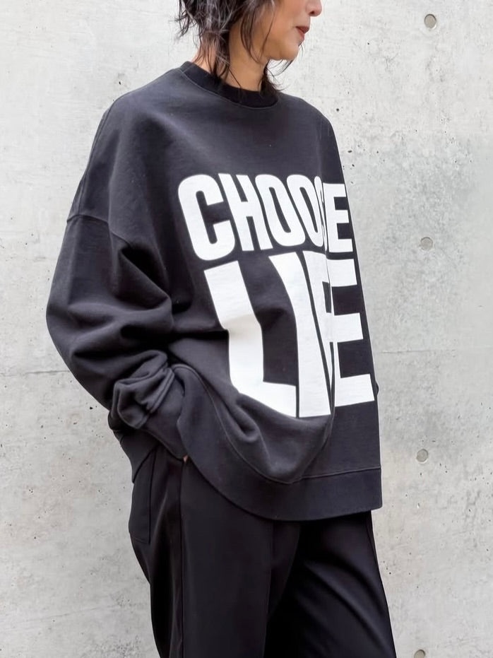 KATHARINE HAMNETT / SLOGAN PULLOVER / BLACK / TKH-SW-01