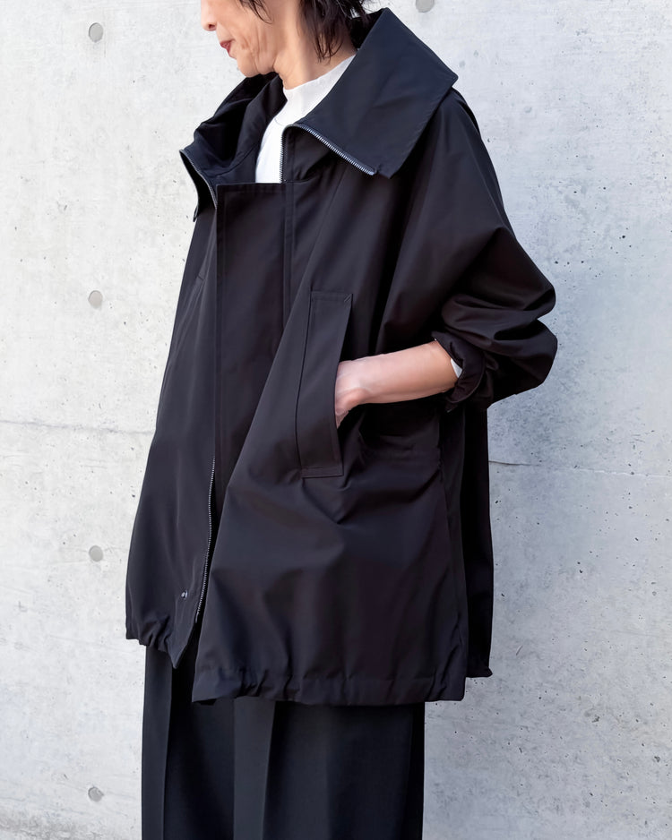 VACHEMENT / Taffeta Zip Up Coat / Black / VN-01-400