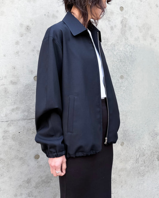 AURALEE / WOOL KID MOHAIR HOPSACK ZIP BLOUSON / DARK NAVY / A26SB03MH