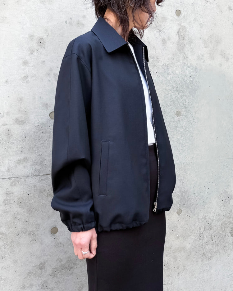 AURALEE / WOOL KID MOHAIR HOPSACK ZIP BLOUSON / DARK NAVY / A26SB03MH