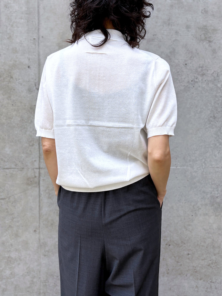 SLOANE / 16G天竺 リサイクルポリエステル×コットン 半袖ポロ / WHITE / SL10S-1075