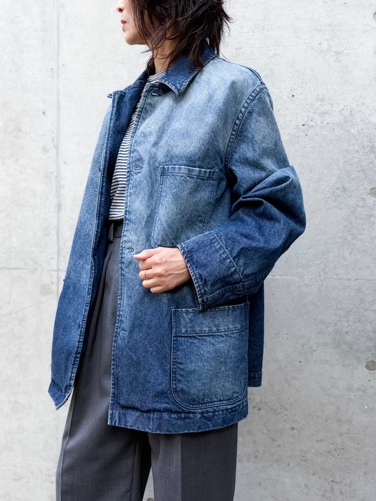 BOWTE / DENIM COVERALL JACKET / BLUE WASHED / 261-06-0002