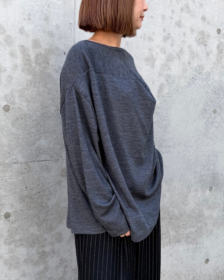 JUNYA WATANABE / ウールスムース変形プルオーバー / TOP GRAY / JR-T013