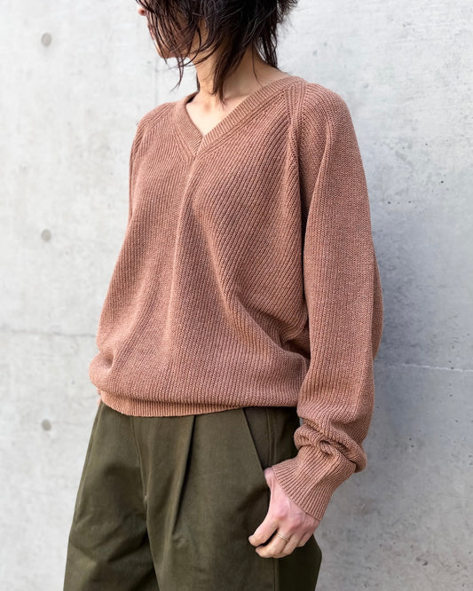 THE SHINZONE / C/L V-NECK KNIT PULLOVER / BROWN / 26SMSNI05