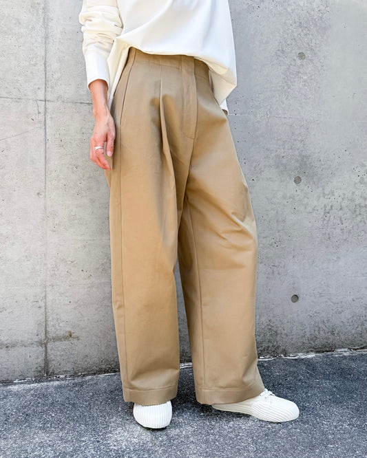 STUDIO NICHOLSON / DORDONI PLEATED PANT / TAN / SNW1616