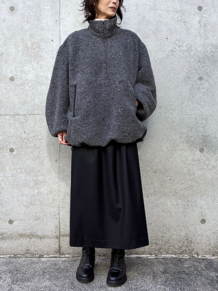 CLANE / SLIVER HALF ZIP TOPS / GRAY /  19105-1422