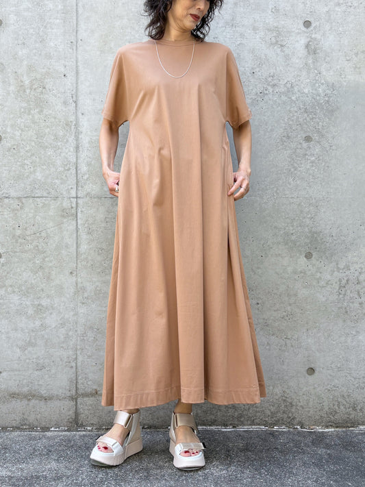 SLOANE / コットン×ナイロン バックタックワンピース / CAMEL / SL10S-T1106