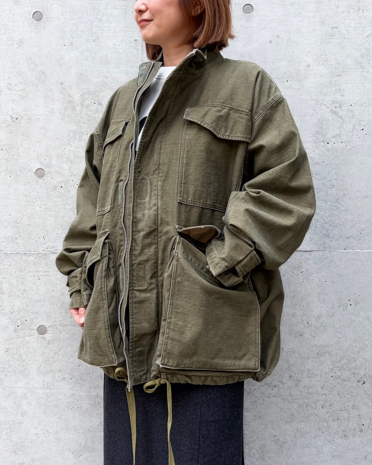 KATHARINE HAMNETT / OG BACKSATIN REVEL JACKET / OLIVE / 26A-KHSB-02