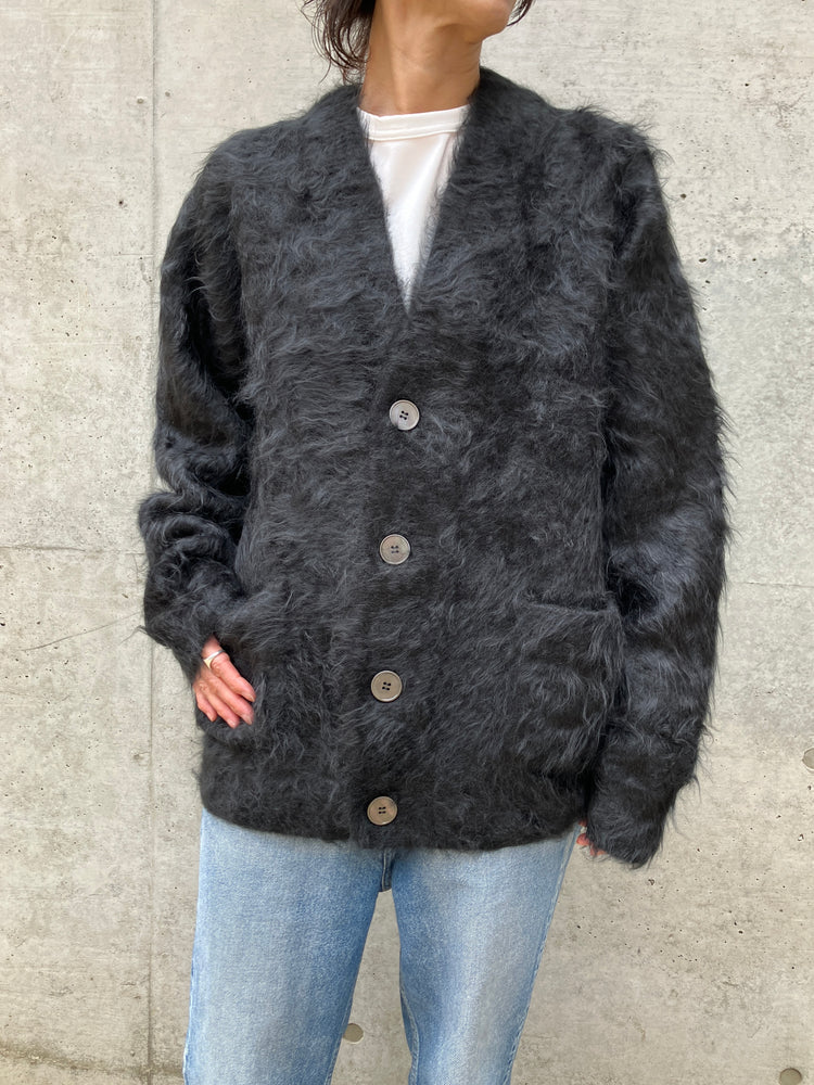 BLAMINK /  7G カシミアファーVネックニットカーディガン / BLACK / 7915-2-000000