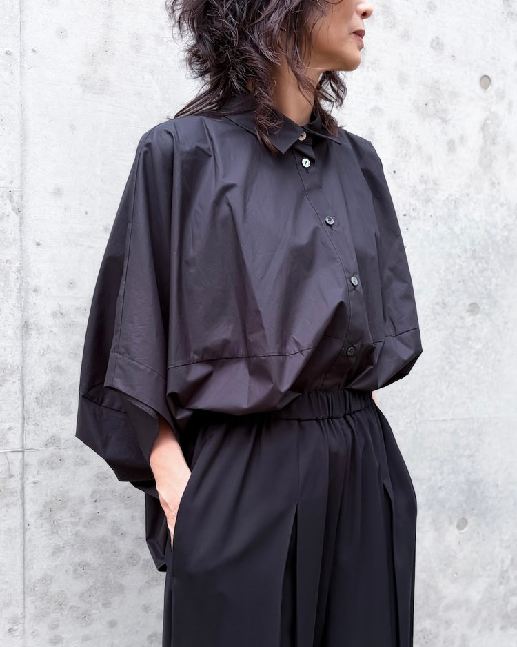 ENFÖLD / DRAPE HEXAGON SKIRTD / BLACK / 300JA230-0611