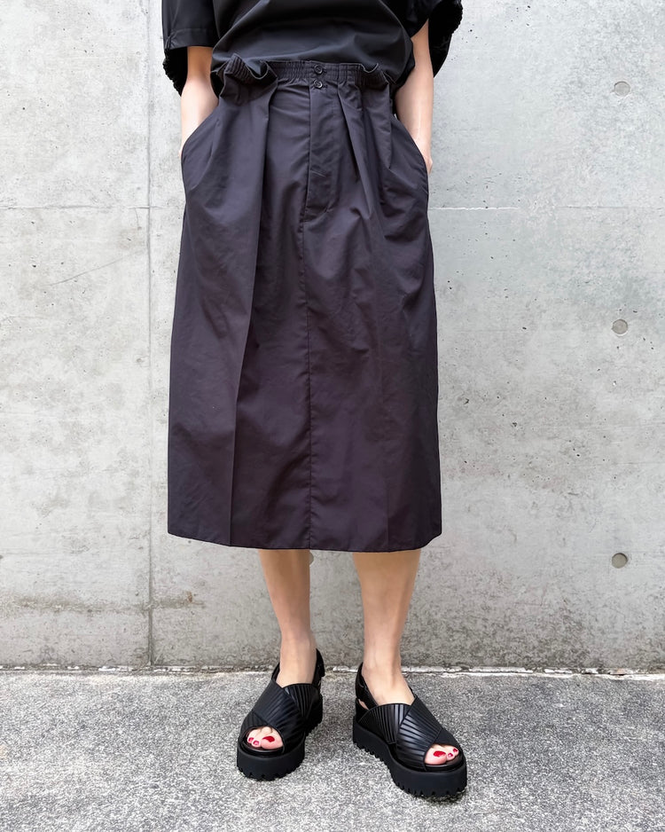 ASTRAET / ウエストゴム ギャザー タックスカート / BLACK / 54242360009