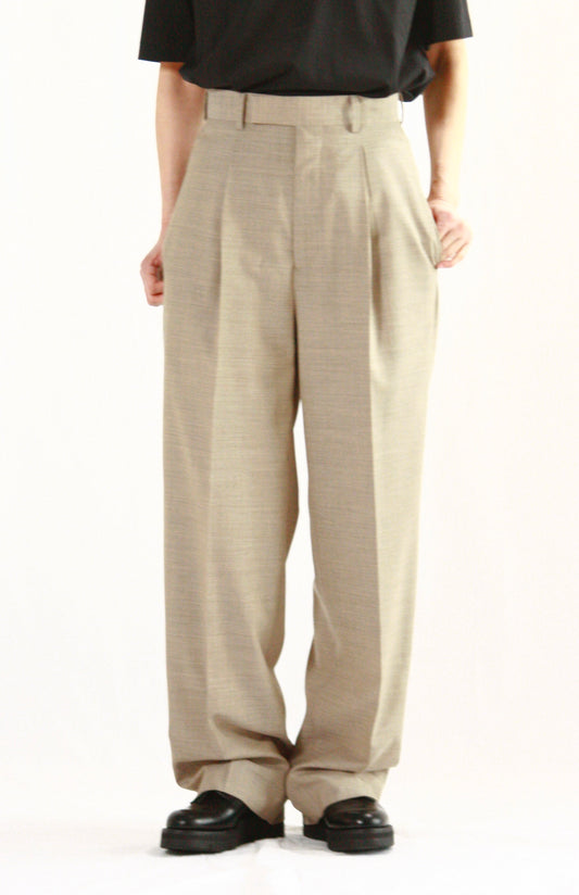 AURALEE / SUPER FINE TROPICAL WOOL SLACKS・TOP GREY BEIGE・A24SP06WT