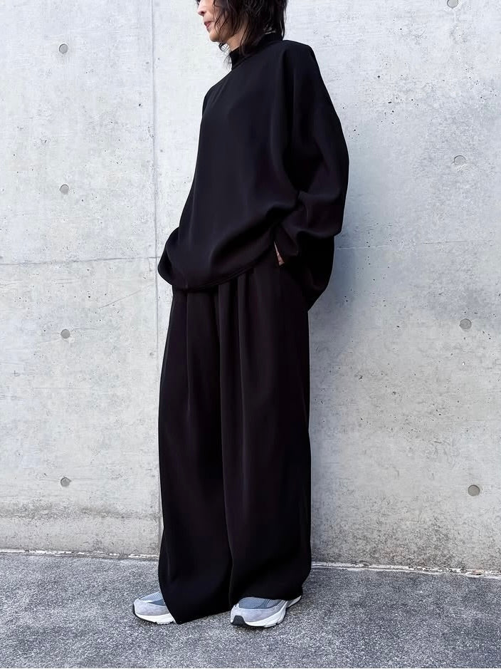 ENFÖLD / HIGH-NECK WIDE PULLOVER / BLACK / 300JS230-0081
