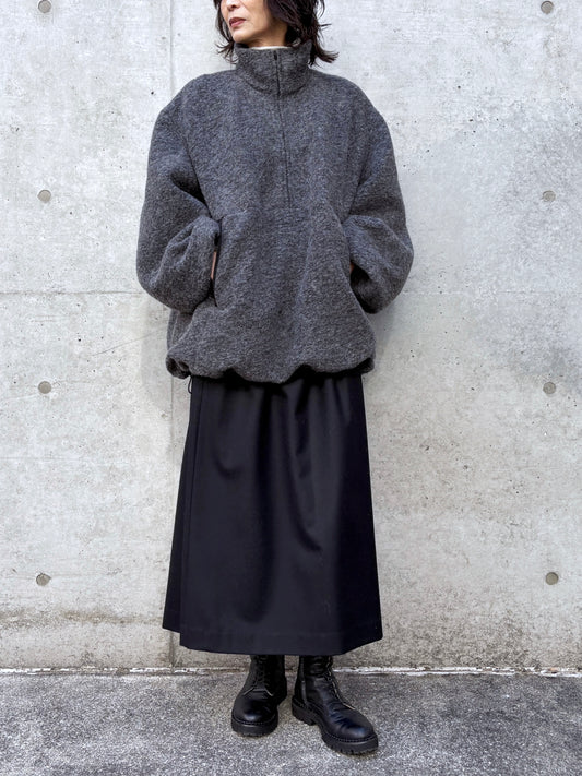 CLANE / SLIVER HALF ZIP TOPS / GRAY /  19105-1422