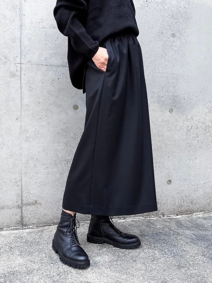 GALERIE VIE / ライトフラノストレッチ イージースカート / BLACK / 23055405201