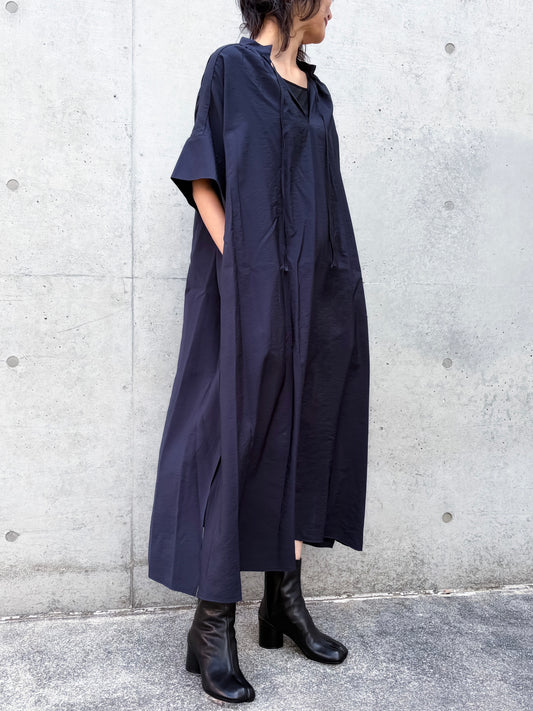 08sircus / Modal silk gather neck dress / navy / S26SS-DR03