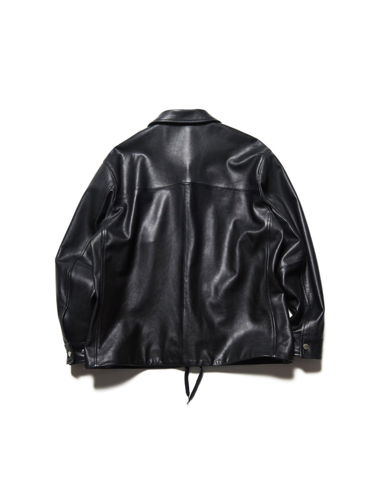SOPHNET. / LEATHER COACH BLOUSON / BLACK / SPNT-262029
