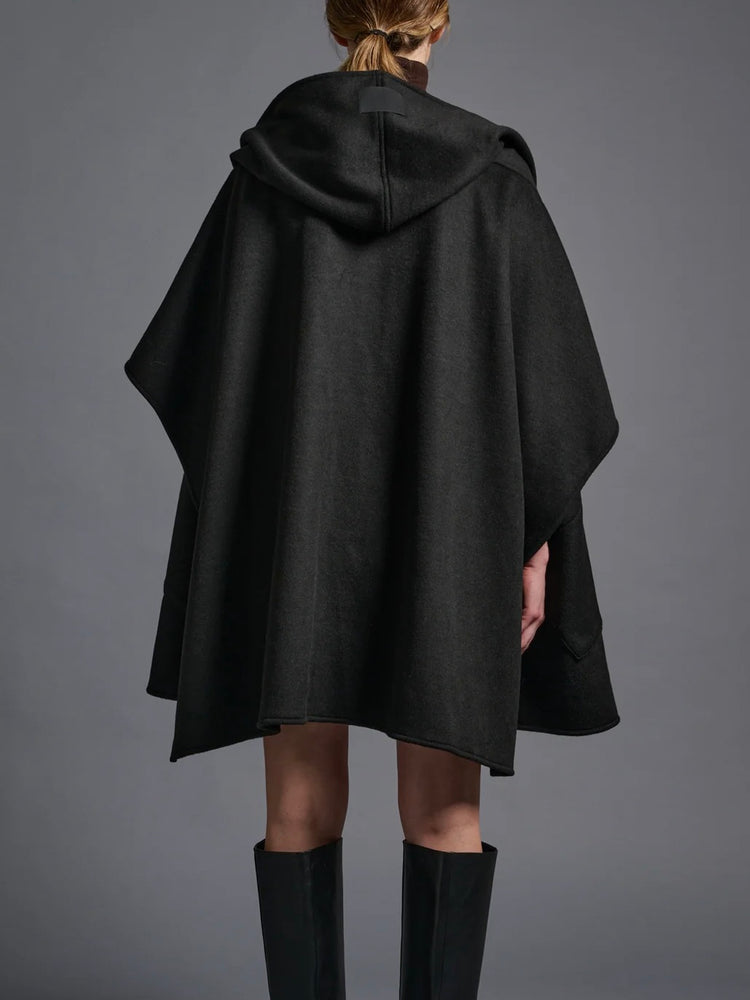 COGTHEBIGSMOKE / GITTY HOODED CAPE  / BLACK