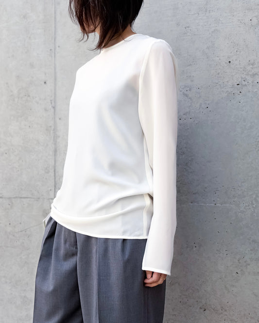 CINOH / MINIMAL SPLIT BLOUSE / IVORY / BF-ST-007