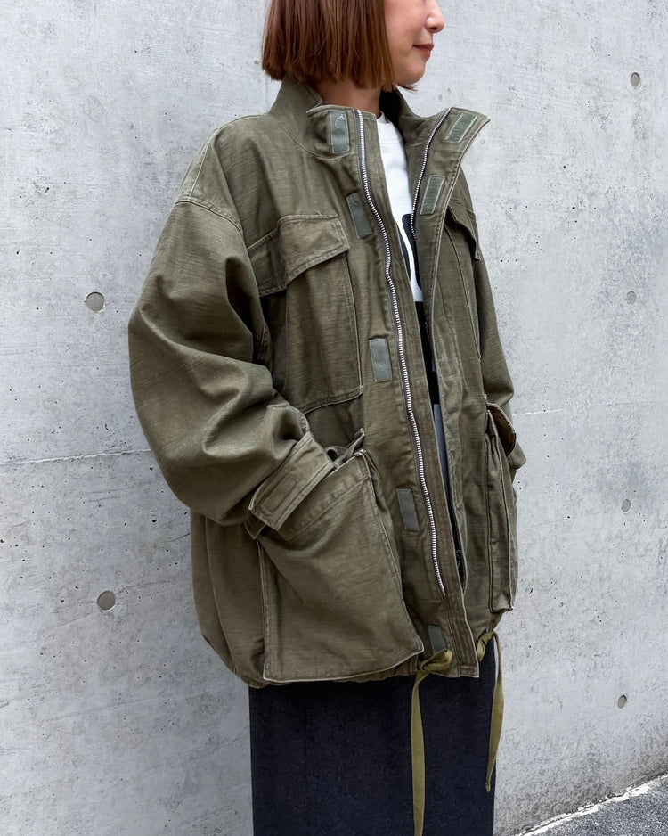 KATHARINE HAMNETT / OG BACKSATIN REVEL JACKET / OLIVE / 26A-KHSB-02