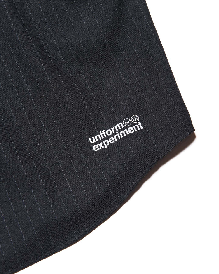uniform experiment / STRETCH WOOL RELAX-FIT S/S SHIRT / BLACK STRIPE / UE-260013