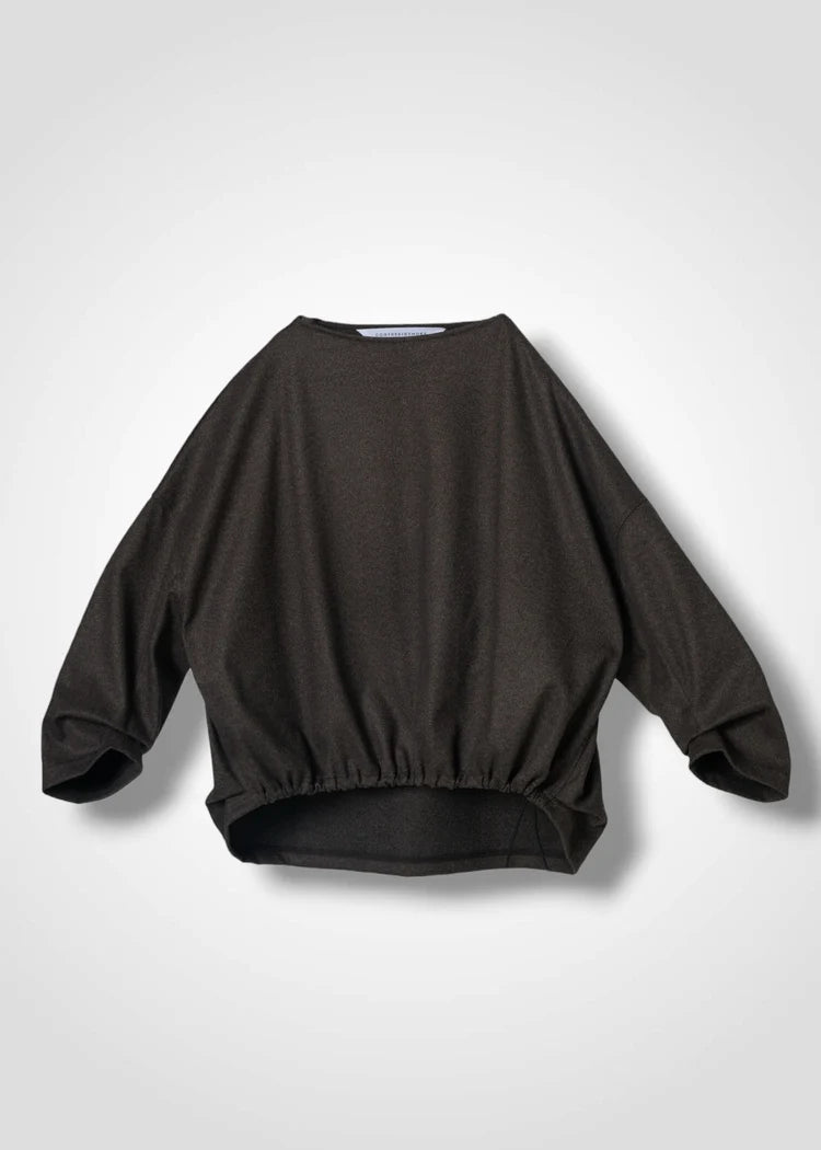 COGTHEBIGSMOKE / OPHELIA BOAT NECK TOP / TAUPE