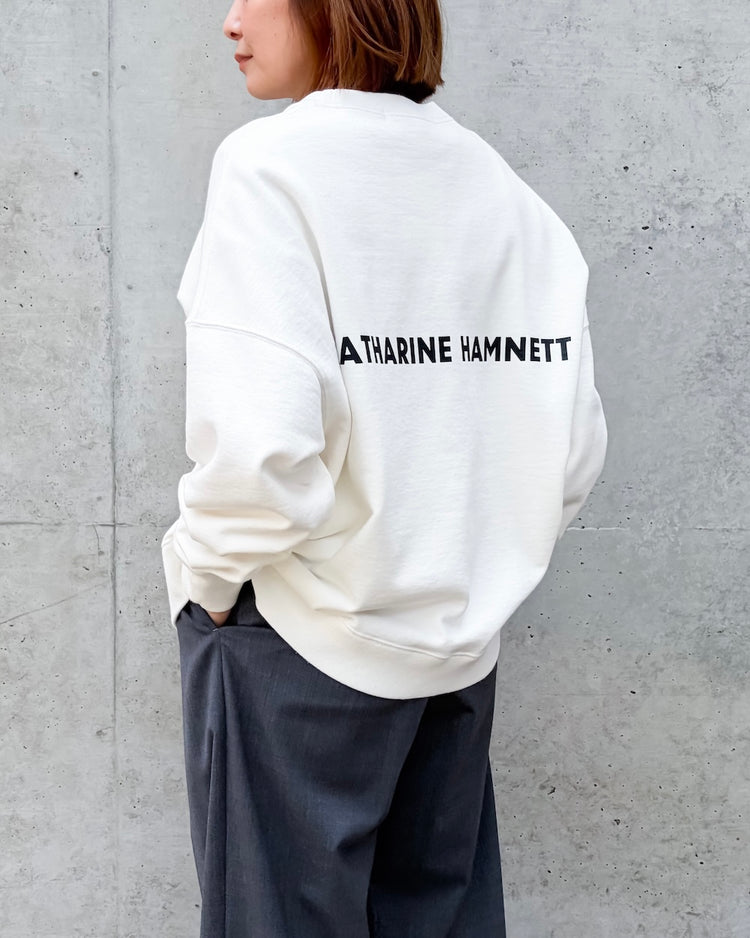 KATHARINE HAMNETT / ORGANIC SLOGAN PULLOVER / WHITE / TKH-SW-01