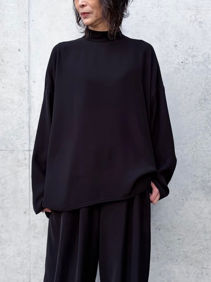 ENFÖLD / HIGH-NECK WIDE PULLOVER / BLACK / 300JS230-0081