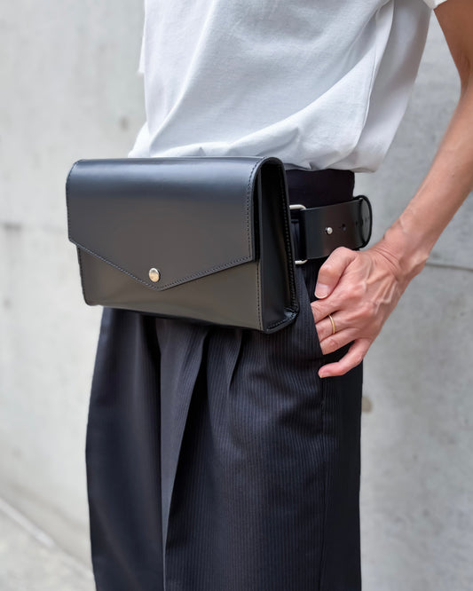 JUNYA WATANABE / ガラスレザーベルトBAG / BLACK / JR-K202-051