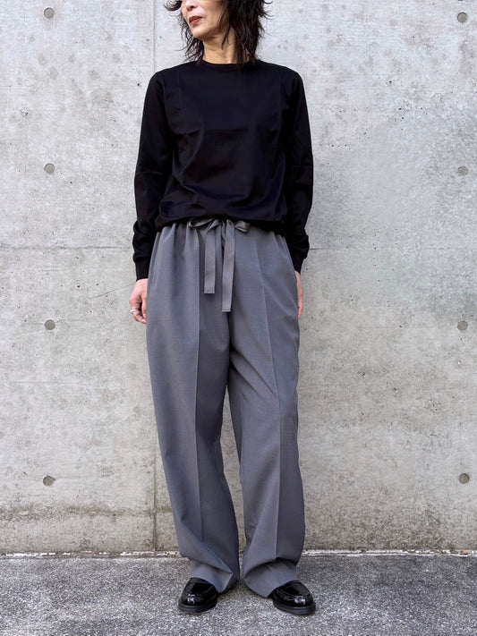 ASTRAET / ポリエステル イージー ワイドテーパードパンツ / MD.GRAY / 54142360008