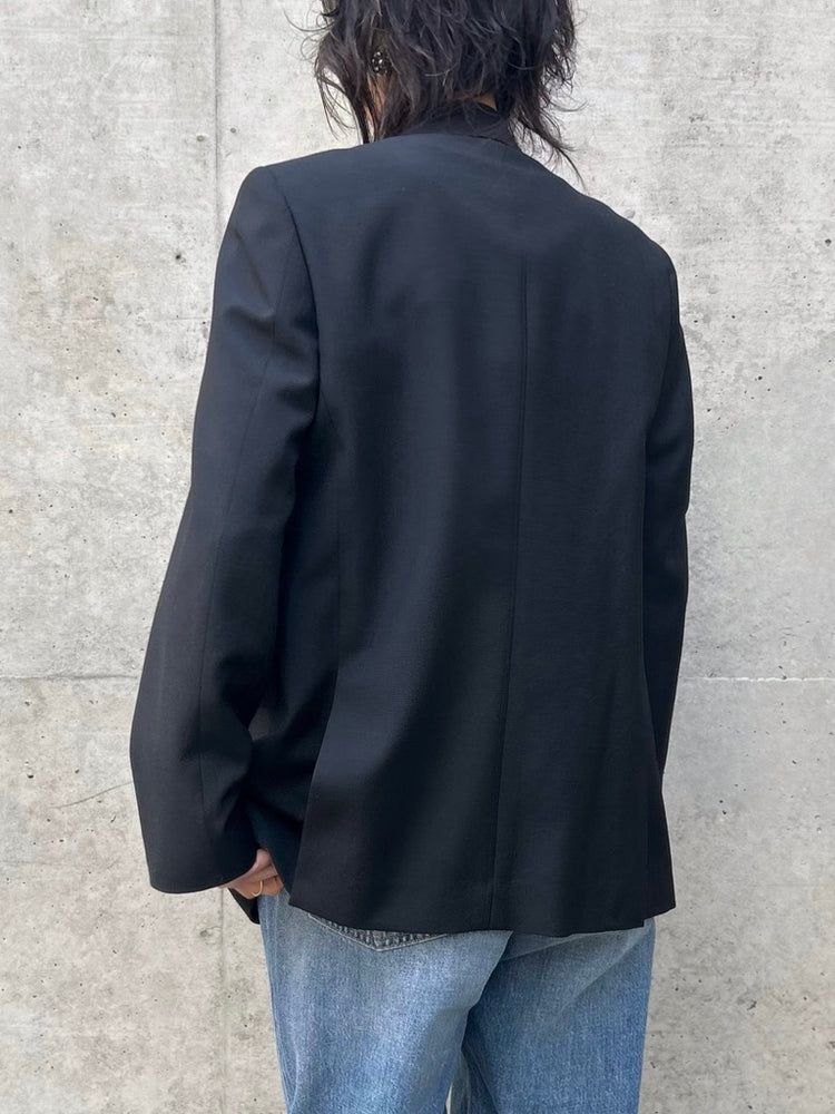 HYKE / W/M DOUBLE-BREASTED BLAZER / BLACK / 17562