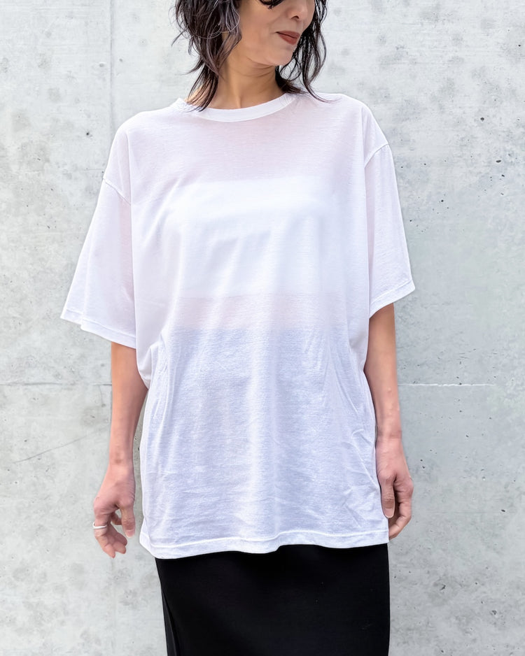 08sircus / Sheer cotton over tee / White / S26SS-CS01