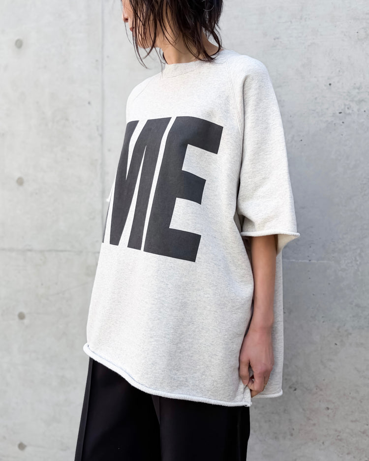 KATHARINE HAMNETT / OG/CUT OFF HARF SLEEVDE SWEAT / L.GRAY / THSW-03A