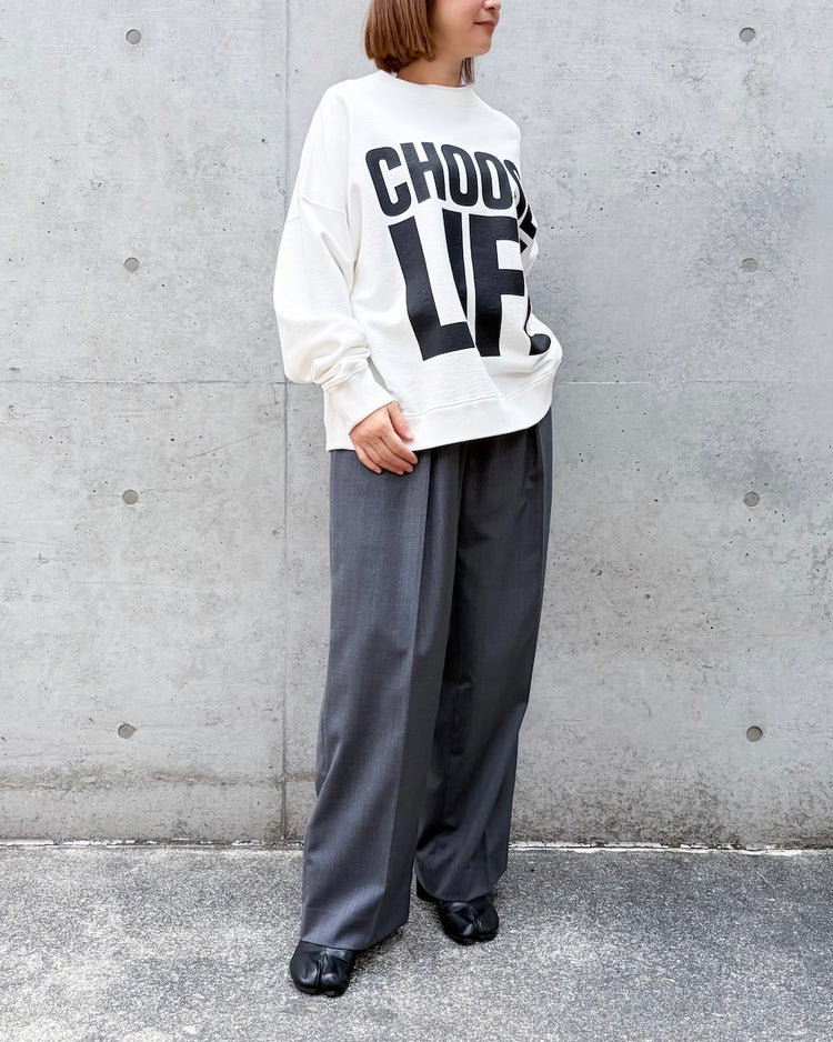 KATHARINE HAMNETT / ORGANIC SLOGAN PULLOVER / WHITE / TKH-SW-01