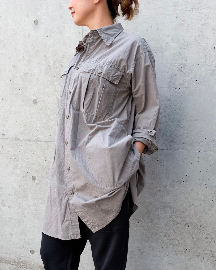 KATHARINE HAMNETT / LONGLENGTH WASHIED OUT SHIRT / GRAYGE  / 26A-TKH-11