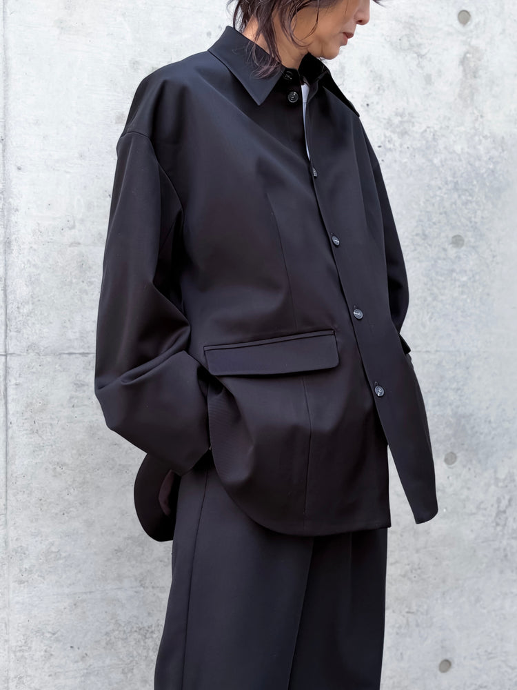 ENFÖLD / SHIRT JACKET / BLACK / 300JS230-1611