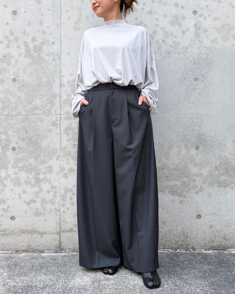 ENFÖLD / SEMI EASY CP FIG PANTS / CharcoalGray / 300JA731-1501