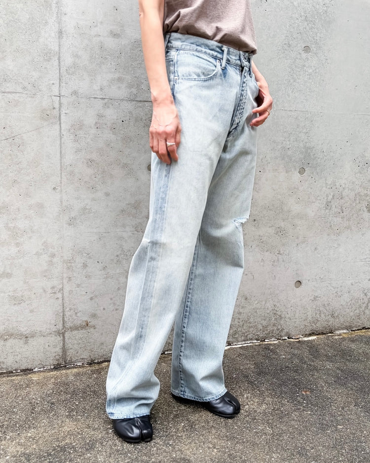 AURALEE / FADED SELVEDGE LIGHT DENIM PANTS / LIGHT INDIGO / A25P05DE