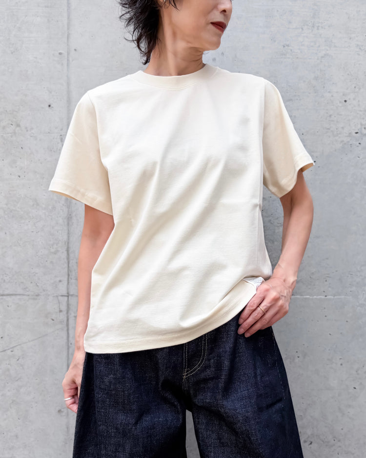 HYKE / SHORT-SLV TEE（6.5OZ） / CREAM / 12452