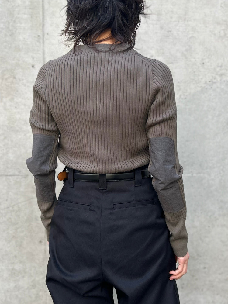 THE SHINZONE / MILITARY RIB KNIT PULLOVER / KHAKI / 26SMSNI03