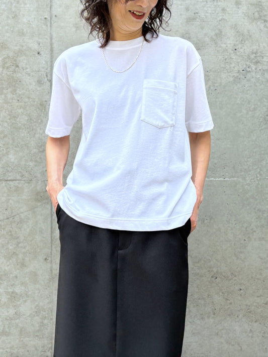 SLOANE / コットンツイル編み ポケットTシャツ / WHITE / SL10S-T1144