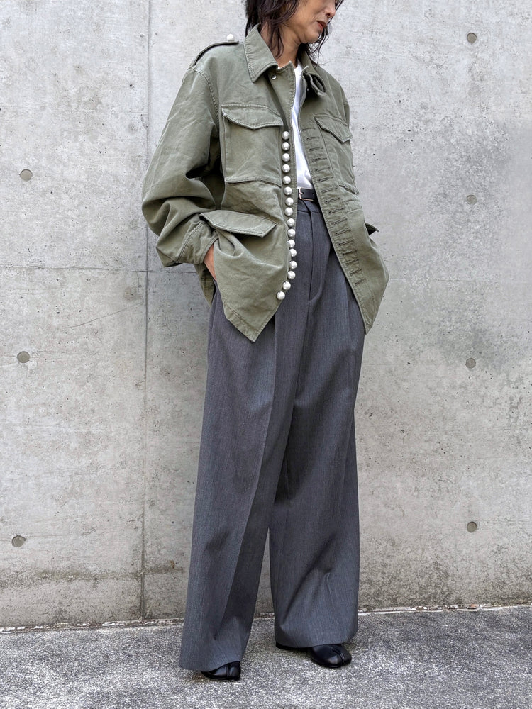 CINOH / PEARL BUTTON M-43 FIELD JACKET / KHAKI  / E21-005