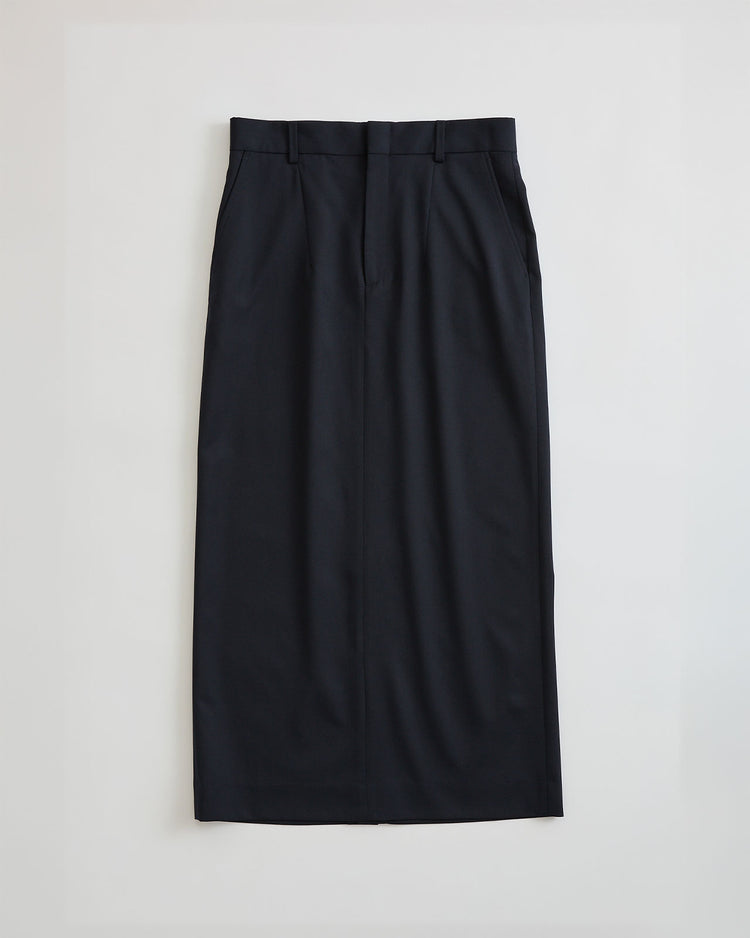THE SHINZONE / WASHABLE WOOL CHRYSLER SKIRT / NAVY / 26AMSSK04