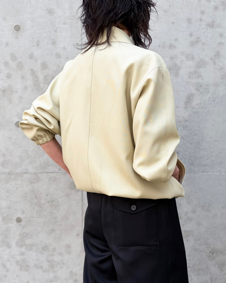 AURALEE / WOOL KID MOHAIR HOPSACK ZIP BLOUSON / DUSTY BEIGE / A26SB03MH
