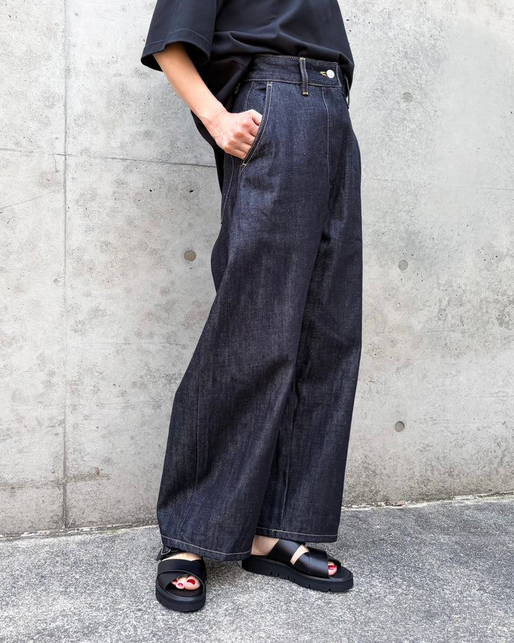 STUDIO NICHOLSON / CHALCO DENIM / WIDE CROP PANT / RAW INDIGO / SNW1417