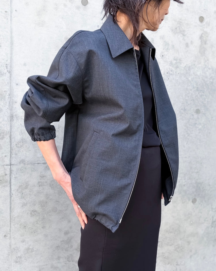 AURALEE / BONDED TROPICAL WOOL ZIP BLOUSON / TOP CHARCOAL / A26SB04WB