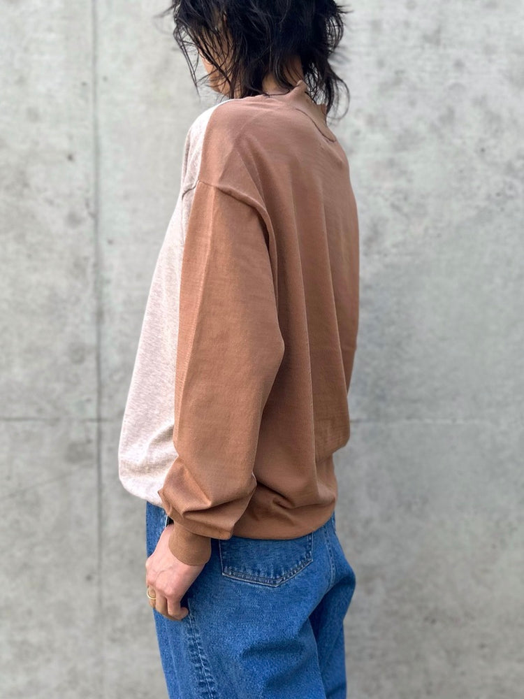 INSCRIRE / Cotton 16g v neck pull over / LT.BEIGE×CAMEL / I26SS-K9